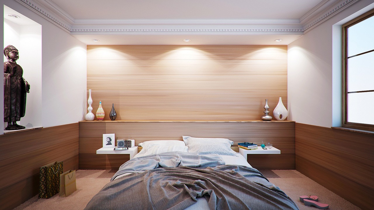 Sfeervolle verlichting voor rustgevende slaapkamer. Sfeervolle verlichting voor rustgevende slaapkamer.